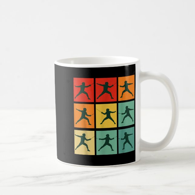 Taza De Café Retro Fencing For Christmas Srty Fencer Athlete  (Derecha)