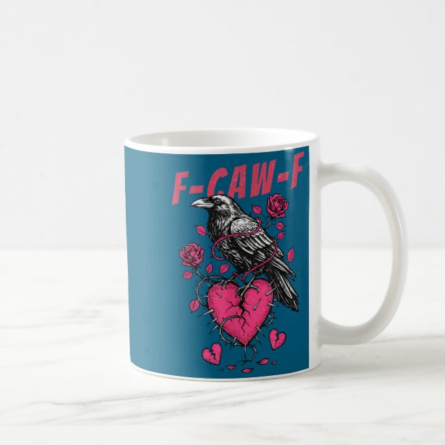 Taza De Café Retro Floral Heart Raven F-caw-f Anti Valentin's D (Derecha)