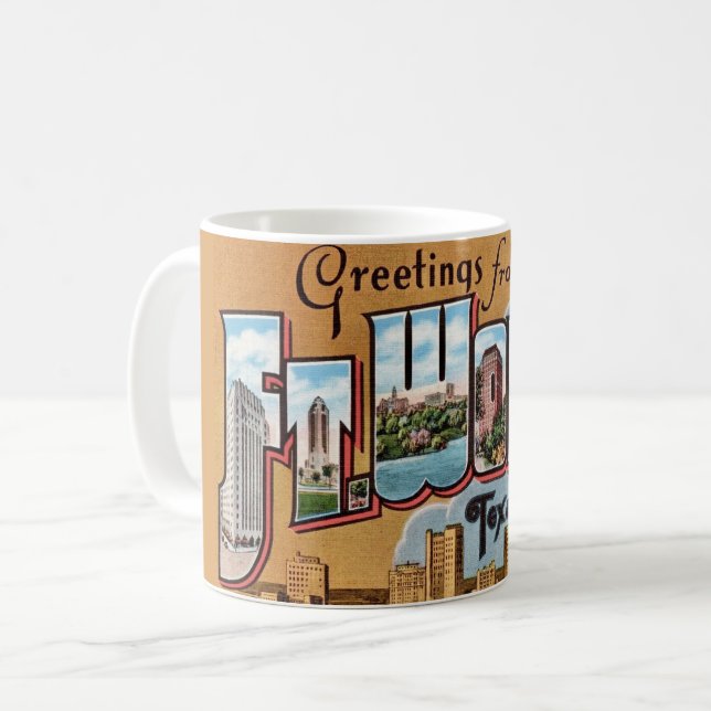Taza De Café Retro Fort Worth TX  (Anverso izquierdo)