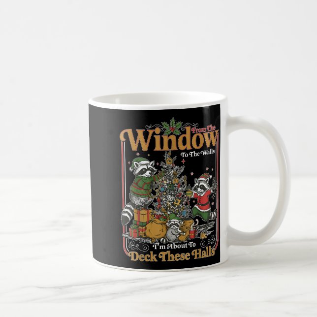 Taza De Café Retro From The Windows To The Walls Funny Raccoon  (Derecha)