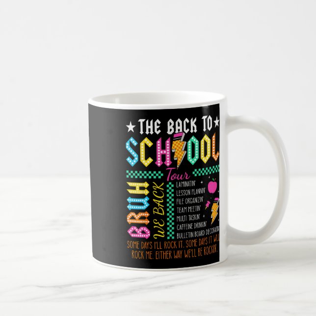 Taza De Café Retro Funny Back To School Tour Teacher Lightning  (Derecha)