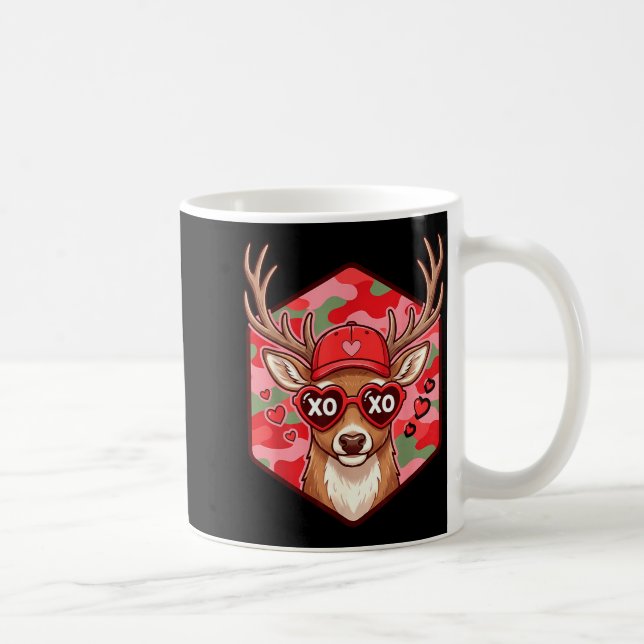 Taza De Café Retro Funny Boys Valentines Day Hunting Deer Camo  (Derecha)