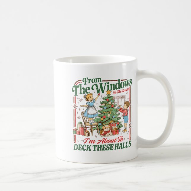Taza De Café Retro Funny Christmas Holiday From The Windows To  (Derecha)