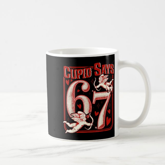 Taza De Café Retro Funny Cud Says 6 7 Six Seven Couples Valenti (Derecha)