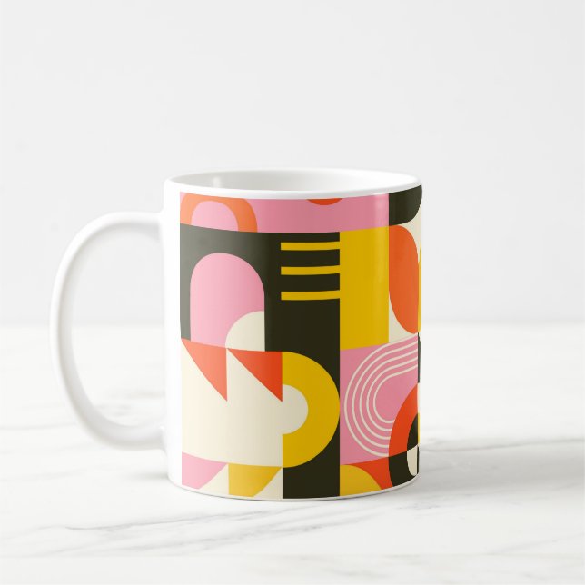 Taza De Café Retro Fusion Mug – Colourful Abstract Coffee Cup   (Izquierda)