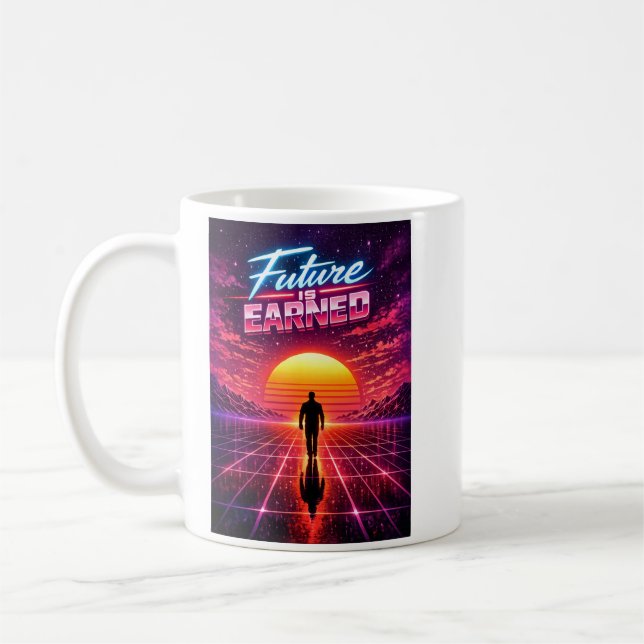 Taza De Café Retro Future Motivation Poster (Izquierda)