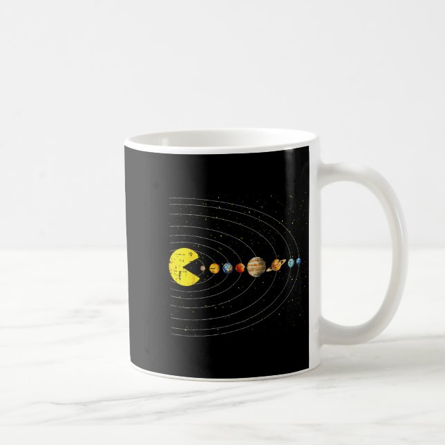Taza De Café Retro Game Eating Planets Space Galaxy Gaming Boys (Derecha)