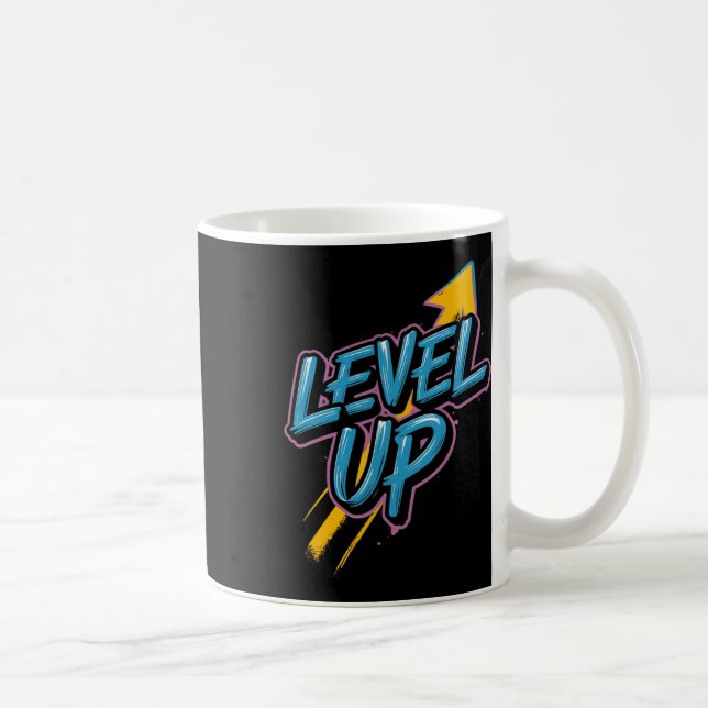Taza De Café Retro Gaming Level Up Boys Girls Men Women  (Derecha)