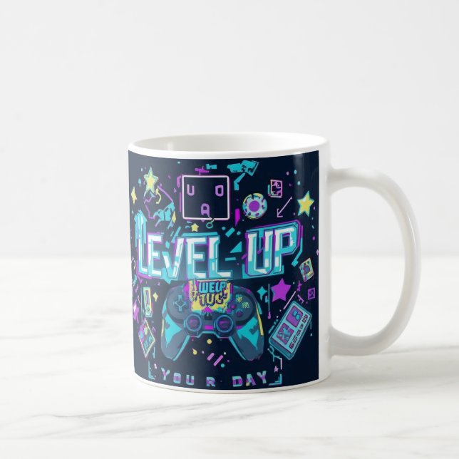 Taza De Café Retro Gaming Pixel Art Design" (Derecha)