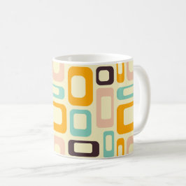 Taza De Café Retro geometric pattern in light beige background