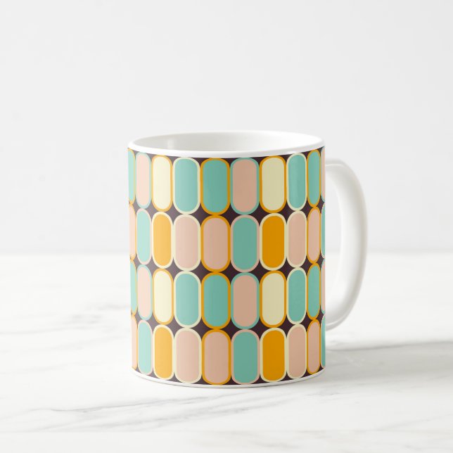 Taza De Café Retro geometric pattern with vertical ovals (Anverso derecho)