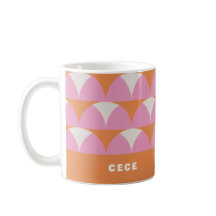 Retro geométrico naranja rosa moderno personalizad