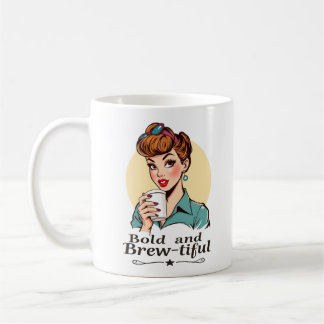 Taza De Café Retro glamoroso audaz y hermoso