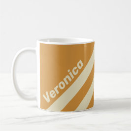 Taza De Café Retro Golden Horizon Three Stripes with Name