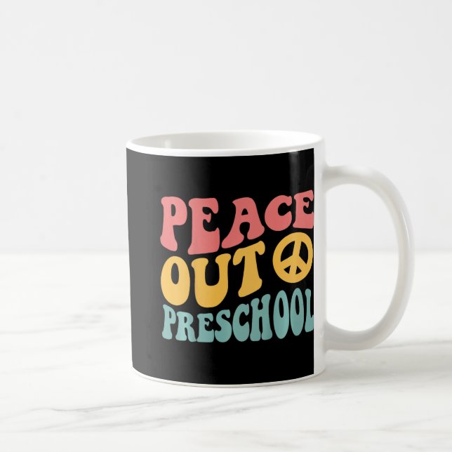 Taza De Café Retro Gracioso De La Educación Preescolar De Peace (Derecha)