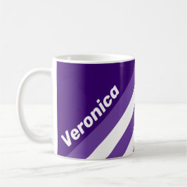 Taza De Café Retro Grapevine Grove Stripes with Name
