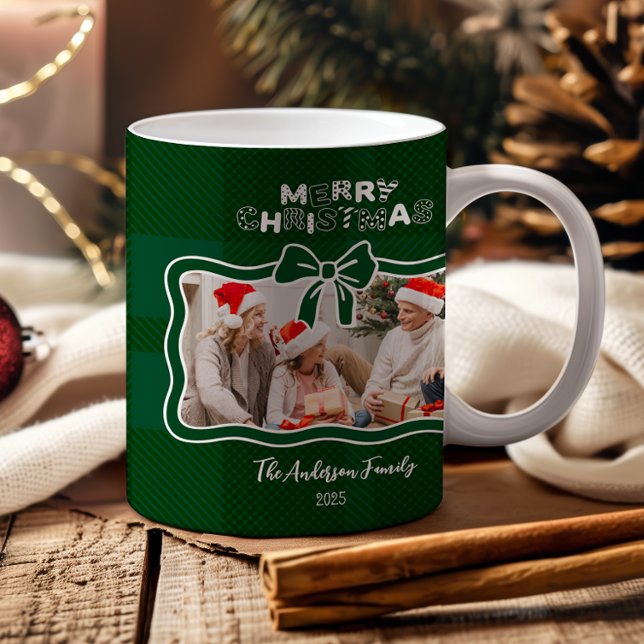 Taza De Café Retro Green Plaid Whimsical Christmas  (Subido por el creador)