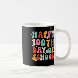 Taza De Café Retro Groovy 100 días feliz 100º día de clases