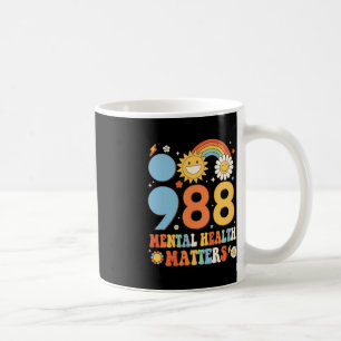 Taza De Café Retro Groovy 988 Asuntos de Salud Mental Suicidio