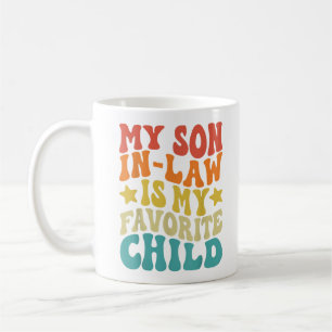 Taza De Café Retro Groovy Mi yerno es mi hijo favorito