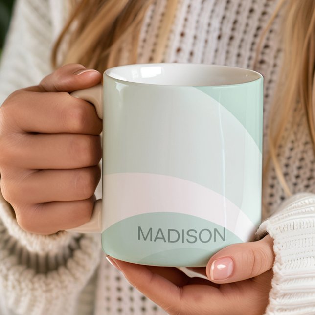 Taza De Café Retro Groovy Resumen Nombre personalizado de crema (Subido por el creador)