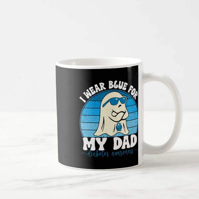 Taza De Café Retro Groovy Yo Uso Azul Para Mi Papá Diabetes T1d (Derecha)