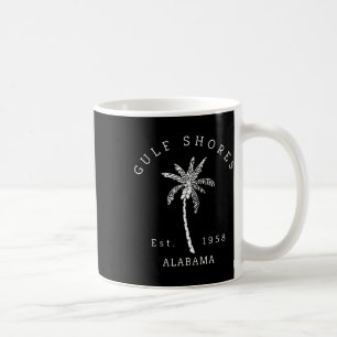 Taza De Café Retro Guay Gulf Shores Al Beach Palm Tree Graphic