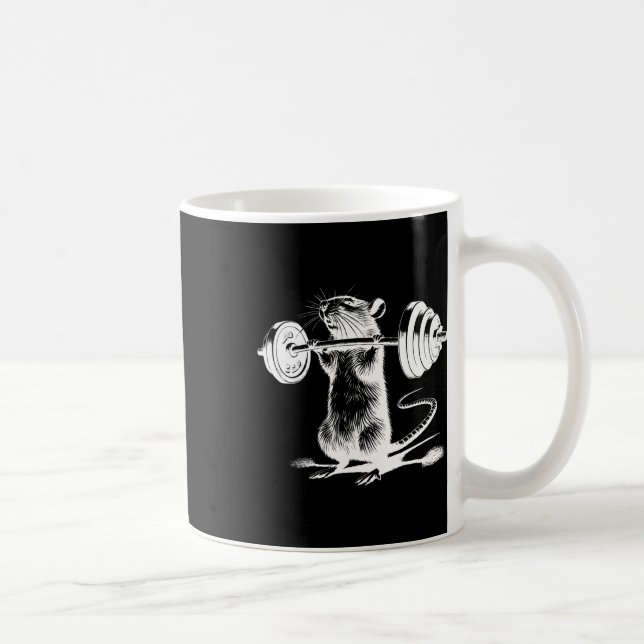 Taza De Café Retro Gym Rat Fitness Bodybuilding Workout Weight  (Derecha)
