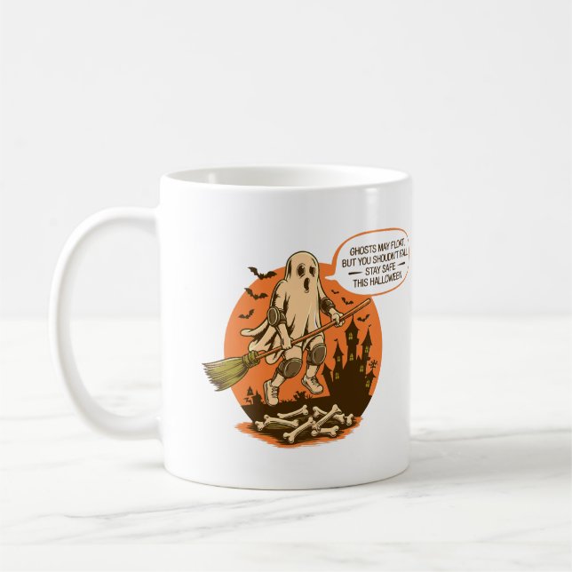 Taza De Café Retro Halloween Ghost Safety (Izquierda)