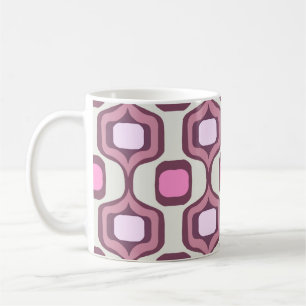Taza De Café Retro Hand Drawn Geometric Square Pattern Minimal