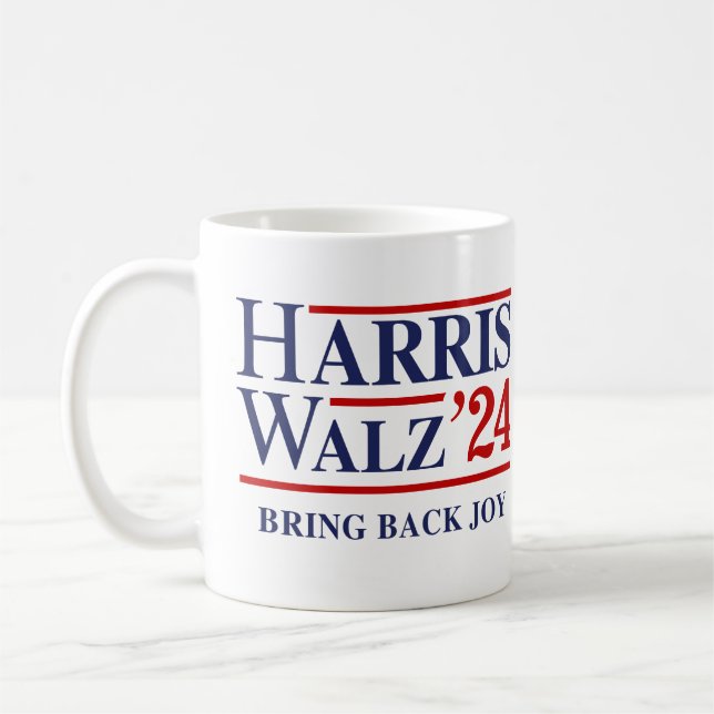 Taza De Café Retro Harris Walz '24 - Devuélvate alegría (Izquierda)