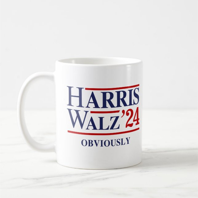 Taza De Café Retro Harris Walz '24 - Obviamente (Izquierda)