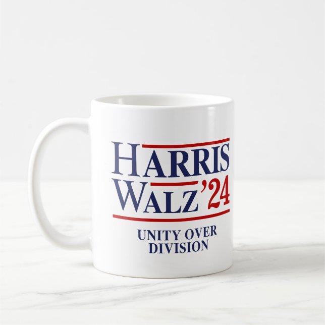 Taza De Café Retro Harris Walz '24 - Unidad sobre división (Izquierda)