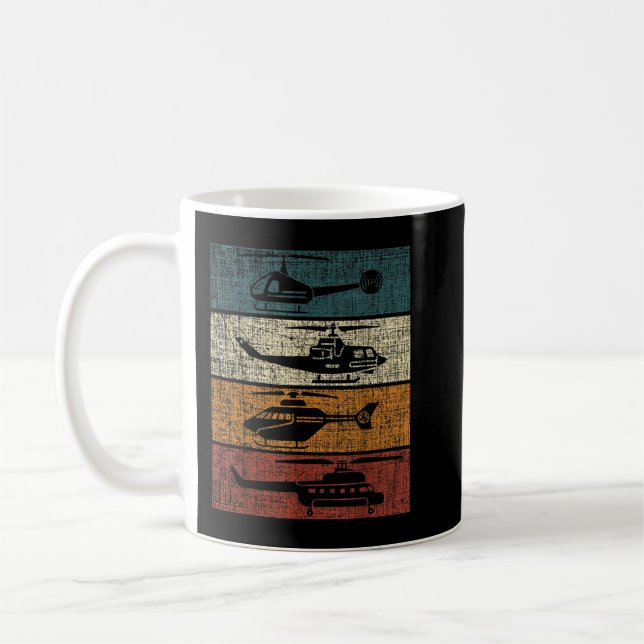 Taza De Café Retro Helicopter Pilot Vintage Aviation  (Izquierda)