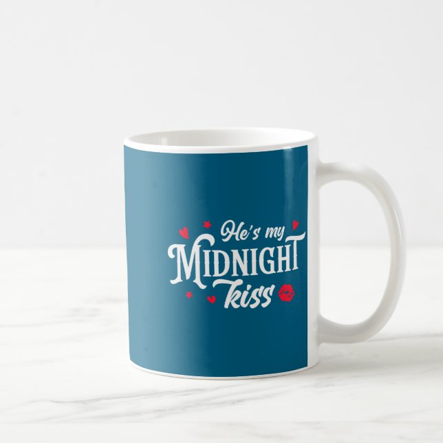 Taza De Café Retro He's My Midnight Kiss New Year Nye Matching  (Derecha)