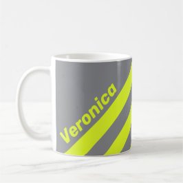 Taza De Café Retro HI VIS Tres Franjas con Nombre