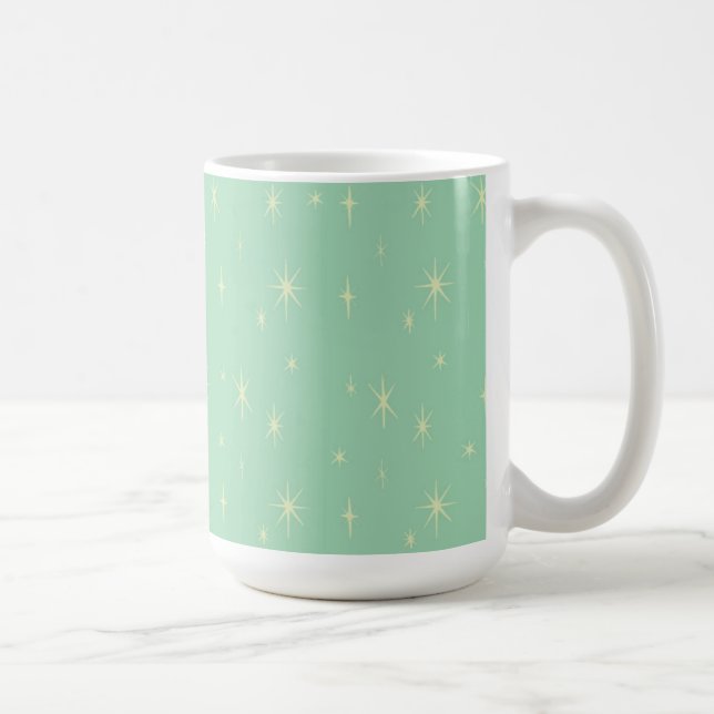 Taza De Café Retro Hipster Space Age Atomic Starburst 15oz (Derecha)