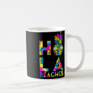 Taza De Café Retro Hola Bebidas Pineapple Tiedye Beach Summer V