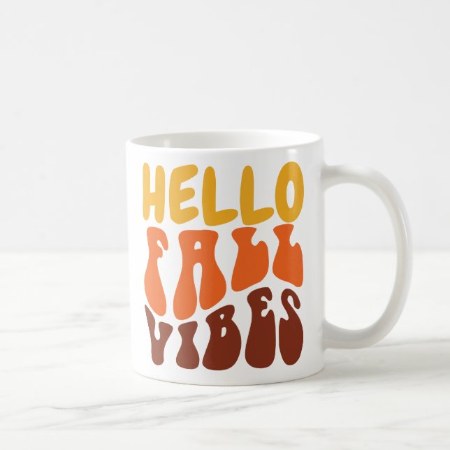 Taza De Café Retro Hola Caída Vibes Calabaza Spin Cosmo Caída (Derecha)