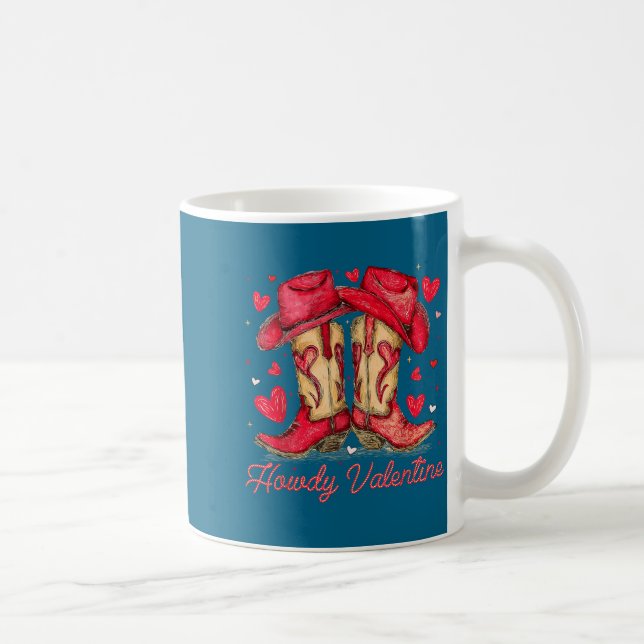 Taza De Café Retro Howdy Valentine Cowboy Boots Western Valenti (Derecha)