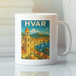 Taza De Café Retro Hvar Croatia Adria Coast Travel