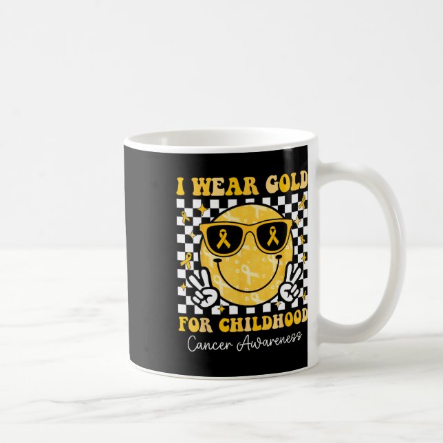 Taza De Café Retro I Usa Oro Para Concienciación Sobre El Cánce (Derecha)