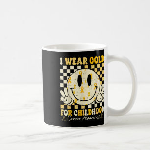 Taza De Café Retro I Usa Oro Para Concienciación Sobre El Cánce