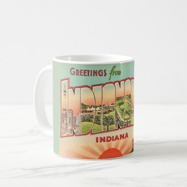 Taza De Café Retro Indianapolis Greeting (Anverso izquierdo)