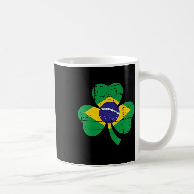 Taza De Café Retro Irish Brazil Flag Ireland Shamrock St Patric (Derecha)