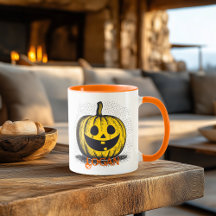 Taza de café Retro Jack O Lantern Halloween