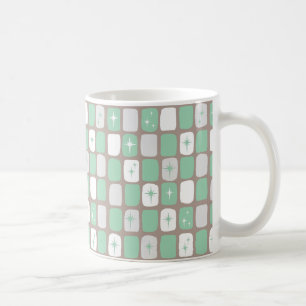 Taza De Café Retro Jade Starbursts Coffee Mug