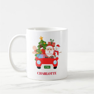 Taza De Café Retro Jingle y Mingle Navidad Santa Rojo