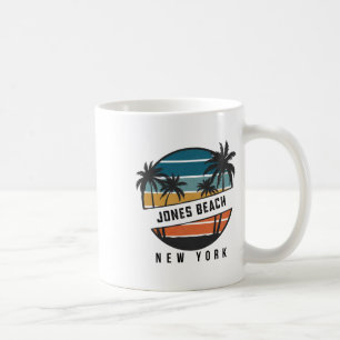 Taza De Café Retro Jones Beach Nueva York Surfboard Surfing