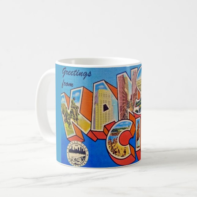 Taza De Café Retro Kansas City, Missouri Greeting Mug (Anverso izquierdo)